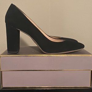 Louise Et Cie Womens Jianna Pump Shoes Black Block Heels Leather Slip Ons 12M